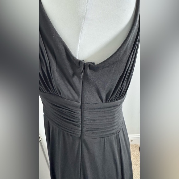 Sangria Black Pleated Keyhole Fit Flare Dress Size 8 Wedding Guest Cocktail - Picture 6 of 10